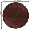 COTTON CRAFT Glitz Handmade Beaded Charger Placemats – Set of 4 – Halloween Harvest Autumn Fall Holiday Christmas Xmas Dining Celebration Festive Party Table Décor – 13.5 inch Round – Red(Brown)