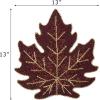 COTTON CRAFT Glitz Handmade Beaded Charger Placemats – Set of 4 – Halloween Harvest Autumn Fall Holiday Christmas Xmas Dining Celebration Festive Party Table Décor – 13.5 inch Round – Red(Burgundy Gold)