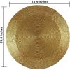 COTTON CRAFT Glitz Handmade Beaded Charger Placemats – Set of 4 – Halloween Harvest Autumn Fall Holiday Christmas Xmas Dining Celebration Festive Party Table Décor – 13.5 inch Round – Red(Gold)