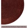 COTTON CRAFT Glitz Handmade Beaded Charger Placemats – Set of 4 – Halloween Harvest Autumn Fall Holiday Christmas Xmas Dining Celebration Festive Party Table Décor – 13.5 inch Round – Red(Burgundy)