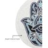 COTTON CRAFT Glitz Handmade Beaded Charger Placemats – Set of 4 – Halloween Harvest Autumn Fall Holiday Christmas Xmas Dining Celebration Festive Party Table Décor – 13.5 inch Round – Red(Blue – Evil Eye Hamsa)
