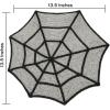 COTTON CRAFT Glitz Handmade Beaded Charger Placemats – Set of 4 – Halloween Harvest Autumn Fall Holiday Christmas Xmas Dining Celebration Festive Party Table Décor – 13.5 inch Round – Red(Silver Black – Spider Web)