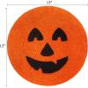 COTTON CRAFT Glitz Handmade Beaded Charger Placemats – Set of 4 – Halloween Harvest Autumn Fall Holiday Christmas Xmas Dining Celebration Festive Party Table Décor – 13.5 inch Round – Red(Pumpkin Orange)