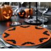 COTTON CRAFT Glitz Handmade Beaded Charger Placemats – Set of 4 – Halloween Harvest Autumn Fall Holiday Christmas Xmas Dining Celebration Festive Party Table Décor – 13.5 inch Round – Red(Orange Black)