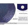 COTTON CRAFT Glitz Handmade Beaded Charger Placemats – Set of 4 – Halloween Harvest Autumn Fall Holiday Christmas Xmas Dining Celebration Festive Party Table Décor – 13.5 inch Round – Red(Navy)