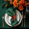 COTTON CRAFT Glitz Handmade Beaded Dining Table Napkin Rings – Set of 12 – Halloween Harvest Autumn Fall Thanksgiving Holiday Christmas Xmas Celebration Festive Party Gift Décor – Gold(Orange Green – Carrot)