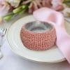 COTTON CRAFT Glitz Handmade Beaded Dining Table Napkin Rings – Set of 12 – Halloween Harvest Autumn Fall Thanksgiving Holiday Christmas Xmas Celebration Festive Party Gift Décor – Gold(Pink – Beaded)