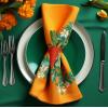 COTTON CRAFT Glitz Handmade Beaded Dining Table Napkin Rings – Set of 12 – Halloween Harvest Autumn Fall Thanksgiving Holiday Christmas Xmas Celebration Festive Party Gift Décor – Gold(Orange Green – Carrot)