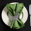 COTTON CRAFT Glitz Handmade Beaded Dining Table Napkin Rings – Set of 12 – Halloween Harvest Autumn Fall Thanksgiving Holiday Christmas Xmas Celebration Festive Party Gift Décor – Gold(Silver – Bunny Metal)