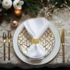 COTTON CRAFT Glitz Handmade Beaded Dining Table Napkin Rings – Set of 12 – Halloween Harvest Autumn Fall Thanksgiving Holiday Christmas Xmas Celebration Festive Party Gift Décor – Gold(Gold – Beaded)