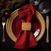 COTTON CRAFT Glitz Handmade Beaded Dining Table Napkin Rings – Set of 12 – Halloween Harvest Autumn Fall Thanksgiving Holiday Christmas Xmas Celebration Festive Party Gift Décor – Gold(Champange)