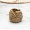 COTTON CRAFT Glitz Handmade Beaded Dining Table Napkin Rings – Set of 12 – Halloween Harvest Autumn Fall Thanksgiving Holiday Christmas Xmas Celebration Festive Party Gift Décor – Gold(Jute – Natural Beige)