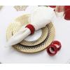 COTTON CRAFT Glitz Handmade Beaded Dining Table Napkin Rings – Set of 12 – Halloween Harvest Autumn Fall Thanksgiving Holiday Christmas Xmas Celebration Festive Party Gift Décor – Gold(Red – Beaded)