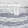 COTTON CRAFT Hand Tufted Pouf – Bedroom Dorm Home Accent – Foot Stool – Ottoman – Bean Bag – Versatile Modern Comfortable Prefilled Woven Cotton Square Pouf Footrest – 16x16x16 inches – Ivory(Blue Dhurrie)