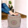 COTTON CRAFT Hand Tufted Pouf – Bedroom Dorm Home Accent – Foot Stool – Ottoman – Bean Bag – Versatile Modern Comfortable Prefilled Woven Cotton Square Pouf Footrest – 16x16x16 inches – Ivory(Natural Multi Suzani)