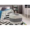 COTTON CRAFT Hand Tufted Pouf – Bedroom Dorm Home Accent – Foot Stool – Ottoman – Bean Bag – Versatile Modern Comfortable Prefilled Woven Cotton Square Pouf Footrest – 16x16x16 inches – Ivory(Ivory Black Aztec)
