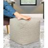 COTTON CRAFT Hand Tufted Pouf – Bedroom Dorm Home Accent – Foot Stool – Ottoman – Bean Bag – Versatile Modern Comfortable Prefilled Woven Cotton Square Pouf Footrest – 16x16x16 inches – Ivory(Ivory Dhurrie)