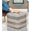 COTTON CRAFT Hand Tufted Pouf – Bedroom Dorm Home Accent – Foot Stool – Ottoman – Bean Bag – Versatile Modern Comfortable Prefilled Woven Cotton Square Pouf Footrest – 16x16x16 inches – Ivory(Grey Dhurrie)