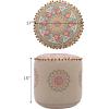 COTTON CRAFT Hand Tufted Pouf – Bedroom Dorm Home Accent – Foot Stool – Ottoman – Bean Bag – Versatile Modern Comfortable Prefilled Woven Cotton Square Pouf Footrest – 16x16x16 inches – Ivory(Natural Multi Suzani)