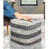 COTTON CRAFT Hand Tufted Pouf – Bedroom Dorm Home Accent – Foot Stool – Ottoman – Bean Bag – Versatile Modern Comfortable Prefilled Woven Cotton Square Pouf Footrest – 16x16x16 inches – Ivory(Black Dhurrie)