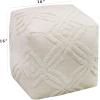 COTTON CRAFT Hand Tufted Pouf – Bedroom Dorm Home Accent – Foot Stool – Ottoman – Bean Bag – Versatile Modern Comfortable Prefilled Woven Cotton Square Pouf Footrest – 16x16x16 inches – Ivory(Ivory Tufted)