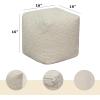 COTTON CRAFT Hand Tufted Pouf – Bedroom Dorm Home Accent – Foot Stool – Ottoman – Bean Bag – Versatile Modern Comfortable Prefilled Woven Cotton Square Pouf Footrest – 16x16x16 inches – Ivory(Ivory Dhurrie)