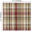 COTTON CRAFT Harvest Plaid Cloth Napkin – Set of 12 Pure Cotton Dinner Napkins – Everyday Fall Halloween Thanksgiving Holiday Party Table Napkin Gift – Reusable Napkin – 17×17 – Rust Orange Multi(Burgundy Green Ivory)