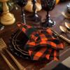 COTTON CRAFT Harvest Plaid Cloth Napkin – Set of 12 Pure Cotton Dinner Napkins – Everyday Fall Halloween Thanksgiving Holiday Party Table Napkin Gift – Reusable Napkin – 17×17 – Rust Orange Multi(Orange Black)
