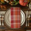 COTTON CRAFT Harvest Plaid Cloth Napkin – Set of 12 Pure Cotton Dinner Napkins – Everyday Fall Halloween Thanksgiving Holiday Party Table Napkin Gift – Reusable Napkin – 17×17 – Rust Orange Multi(Rust Multi)