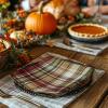 COTTON CRAFT Harvest Plaid Cloth Napkin – Set of 12 Pure Cotton Dinner Napkins – Everyday Fall Halloween Thanksgiving Holiday Party Table Napkin Gift – Reusable Napkin – 17×17 – Rust Orange Multi(Burgundy Green Ivory)