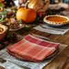 COTTON CRAFT Harvest Plaid Cloth Napkin – Set of 12 Pure Cotton Dinner Napkins – Everyday Fall Halloween Thanksgiving Holiday Party Table Napkin Gift – Reusable Napkin – 17×17 – Rust Orange Multi(Rust Multi)
