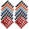 COTTON CRAFT Harvest Plaid Cloth Napkin – Set of 12 Pure Cotton Dinner Napkins – Everyday Fall Halloween Thanksgiving Holiday Party Table Napkin Gift – Reusable Napkin – 17×17 – Rust Orange Multi(Multicolor Assorted)