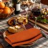 COTTON CRAFT Harvest Plaid Cloth Napkin – Set of 12 Pure Cotton Dinner Napkins – Everyday Fall Halloween Thanksgiving Holiday Party Table Napkin Gift – Reusable Napkin – 17×17 – Rust Orange Multi(Pumpkin Spice)