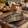 COTTON CRAFT Harvest Plaid Cloth Napkin – Set of 12 Pure Cotton Dinner Napkins – Everyday Fall Halloween Thanksgiving Holiday Party Table Napkin Gift – Reusable Napkin – 17×17 – Rust Orange Multi(Burgundy Green Ivory)