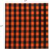COTTON CRAFT Harvest Plaid Cloth Napkin – Set of 12 Pure Cotton Dinner Napkins – Everyday Fall Halloween Thanksgiving Holiday Party Table Napkin Gift – Reusable Napkin – 17×17 – Rust Orange Multi(Orange Black)