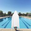 COTTON CRAFT Hooded Hotel Towel – Oversized Extra Large 40 x 80 – Heavyweight 700 GSM Towel with Hood for Adults – 100% Cotton Ringspun Terry Pool Beach Bath Sheet Wrap – Soft Plush Absorbent – Blue(White – Hooded Towel)
