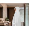 COTTON CRAFT Hooded Hotel Towel – Oversized Extra Large 40 x 80 – Heavyweight 700 GSM Towel with Hood for Adults – 100% Cotton Ringspun Terry Pool Beach Bath Sheet Wrap – Soft Plush Absorbent – Blue(White – Hooded Towel)