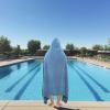 COTTON CRAFT Hooded Hotel Towel – Oversized Extra Large 40 x 80 – Heavyweight 700 GSM Towel with Hood for Adults – 100% Cotton Ringspun Terry Pool Beach Bath Sheet Wrap – Soft Plush Absorbent – Blue(Blue – Hooded Towel)