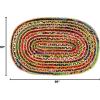 COTTON CRAFT Jute Chindi Braid Rag Rug – Boho Farmhouse Rustic Area Accent Throw Rug – Handwoven Reversible Natural Recycled Cotton – Living Room Den Study Home Décor Gift – 4 Feet Round – Multi Color(5′ x 8′ (Oval))