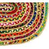 COTTON CRAFT Jute Chindi Braid Rag Rug – Boho Farmhouse Rustic Area Accent Throw Rug – Handwoven Reversible Natural Recycled Cotton – Living Room Den Study Home Décor Gift – 4 Feet Round – Multi Color(2′ x 3′ (Oval))