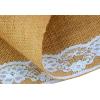 COTTON CRAFT Jute Table Runner – 2 Pack Natural Burlap White Lace Trim XL Tablerunners – Harvest Autumn Fall Thanksgiving Holiday Christmas Festive Party Farmhouse Dining Kitchen Tabletop -12×108 in(White Border)