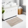 COTTON CRAFT Luxurious Bath Mat Rug – Set of 2 Reversible Heavyweight Step Out Bath Mats for Bathroom Floor, Tub and Shower – Pure Cotton Soft Plush Absorbent Hand Tufted Mat – 17 x 24 – Charcoal Grey(Linen)