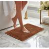 COTTON CRAFT Luxurious Bath Mat Rug – Set of 2 Reversible Heavyweight Step Out Bath Mats for Bathroom Floor, Tub and Shower – Pure Cotton Soft Plush Absorbent Hand Tufted Mat – 17 x 24 – Charcoal Grey(Mocha)