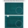COTTON CRAFT Luxurious Bath Mat Rug – Set of 2 Reversible Heavyweight Step Out Bath Mats for Bathroom Floor, Tub and Shower – Pure Cotton Soft Plush Absorbent Hand Tufted Mat – 17 x 24 – Charcoal Grey(Teal)
