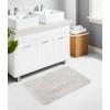 COTTON CRAFT Luxurious Bath Mat Rug – Set of 2 Reversible Heavyweight Step Out Bath Mats for Bathroom Floor, Tub and Shower – Pure Cotton Soft Plush Absorbent Hand Tufted Mat – 17 x 24 – Charcoal Grey(Platinum)