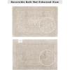 COTTON CRAFT Luxurious Bath Mat Rug – Set of 2 Reversible Heavyweight Step Out Bath Mats for Bathroom Floor, Tub and Shower – Pure Cotton Soft Plush Absorbent Hand Tufted Mat – 17 x 24 – Charcoal Grey(Linen)