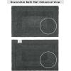 COTTON CRAFT Luxurious Bath Mat Rug – Set of 2 Reversible Heavyweight Step Out Bath Mats for Bathroom Floor, Tub and Shower – Pure Cotton Soft Plush Absorbent Hand Tufted Mat – 17 x 24 – Charcoal Grey(Charcoal)