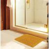 COTTON CRAFT Luxurious Bath Mat Rug – Set of 2 Reversible Heavyweight Step Out Bath Mats for Bathroom Floor, Tub and Shower – Pure Cotton Soft Plush Absorbent Hand Tufted Mat – 17 x 24 – Charcoal Grey(Golden Rod)