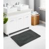 COTTON CRAFT Luxurious Bath Mat Rug – Set of 2 Reversible Heavyweight Step Out Bath Mats for Bathroom Floor, Tub and Shower – Pure Cotton Soft Plush Absorbent Hand Tufted Mat – 17 x 24 – Charcoal Grey(Charcoal)