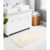 COTTON CRAFT Luxurious Bath Mat Rug – Set of 2 Reversible Heavyweight Step Out Bath Mats for Bathroom Floor, Tub and Shower – Pure Cotton Soft Plush Absorbent Hand Tufted Mat – 17 x 24 – Charcoal Grey(Ivory)